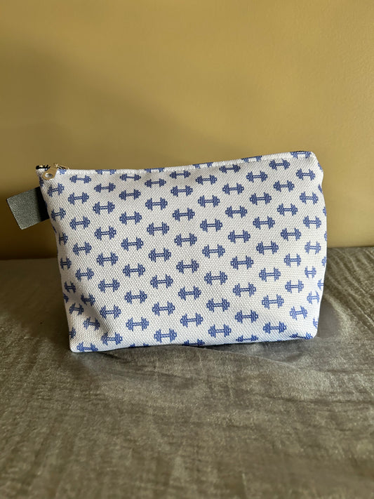 Dumbbell blue- makeup bag