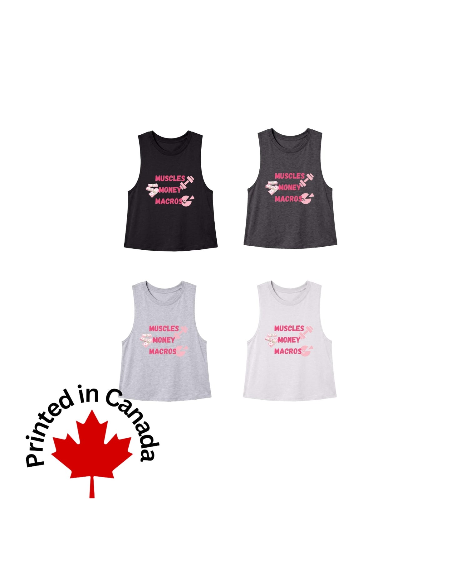 Women's Racerback Cropped Tank 🇨🇦 3M’s of gym baddies