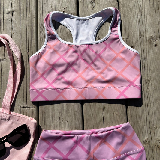 Caged lipstick Sports bra