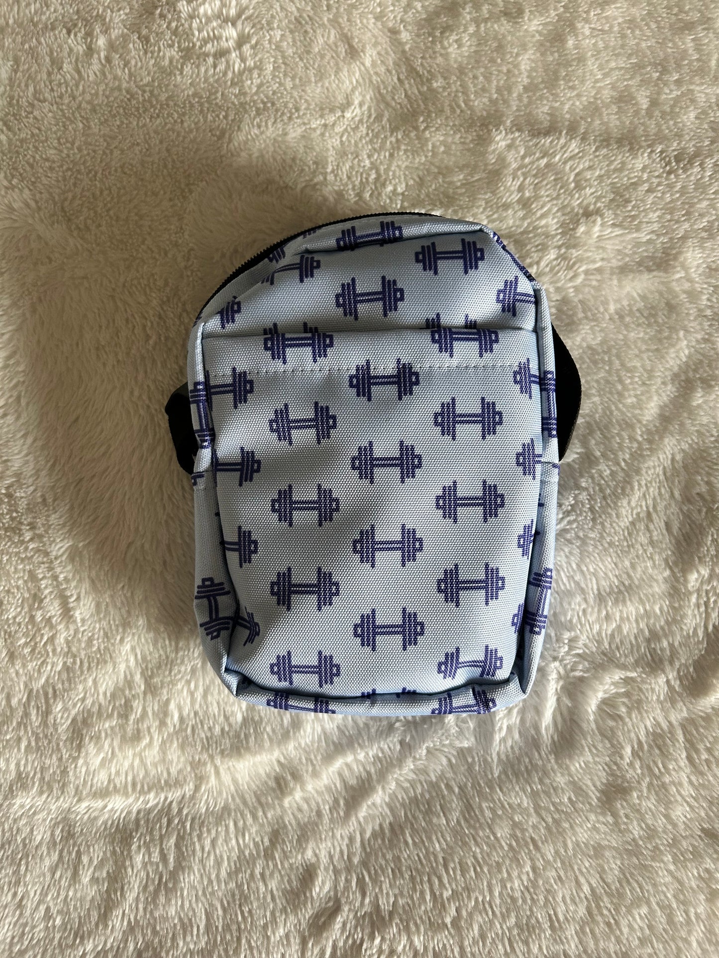 Dumbbell blue crossbody bag